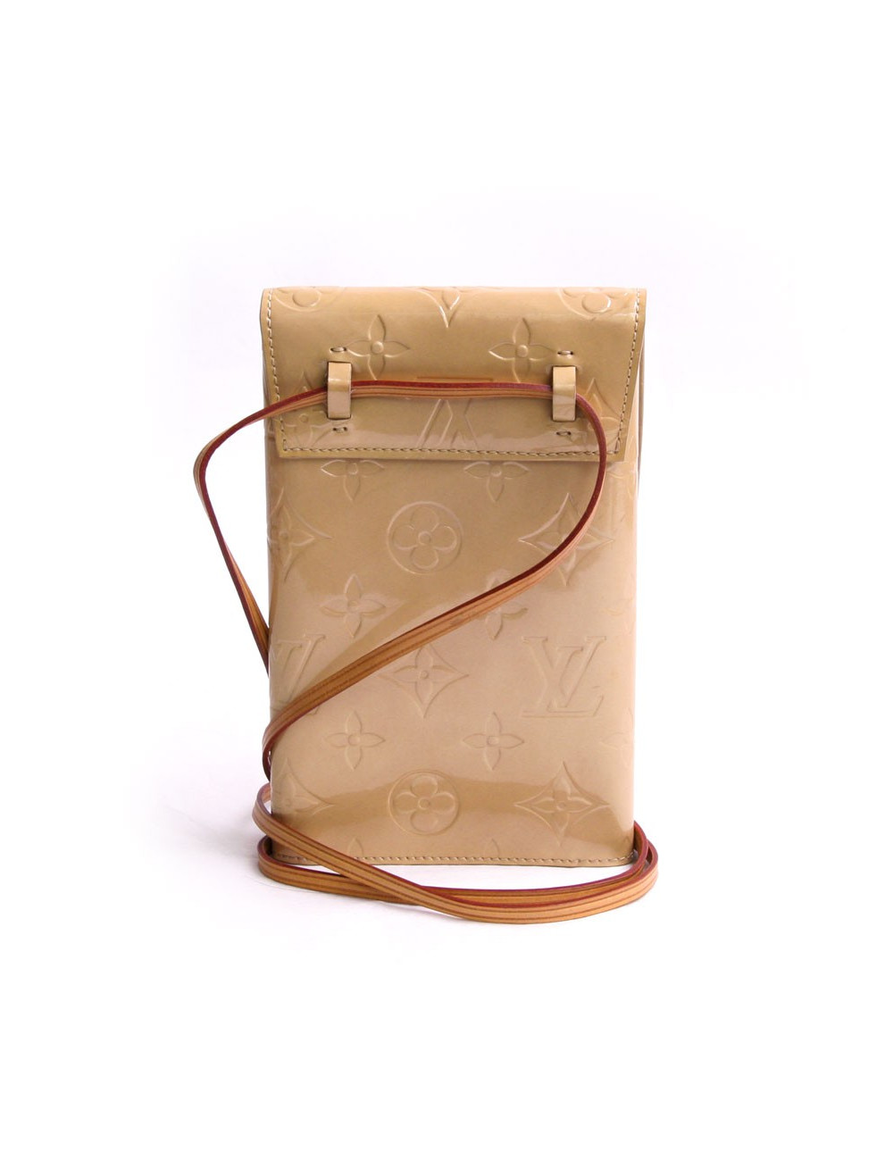 Sac pochette LOUIS VUITTON cuir verni ivoire monogram