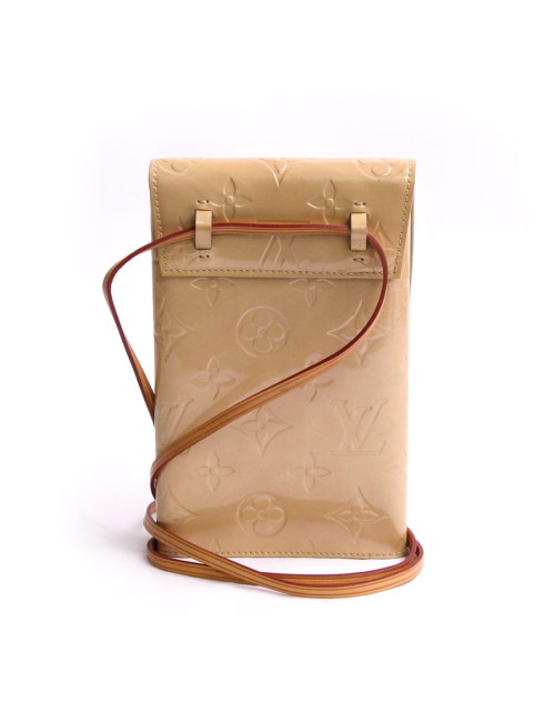 Sac pochette LOUIS VUITTON cuir verni ivoire monogram