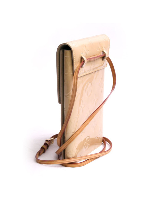 Sac pochette LOUIS VUITTON cuir verni ivoire monogram