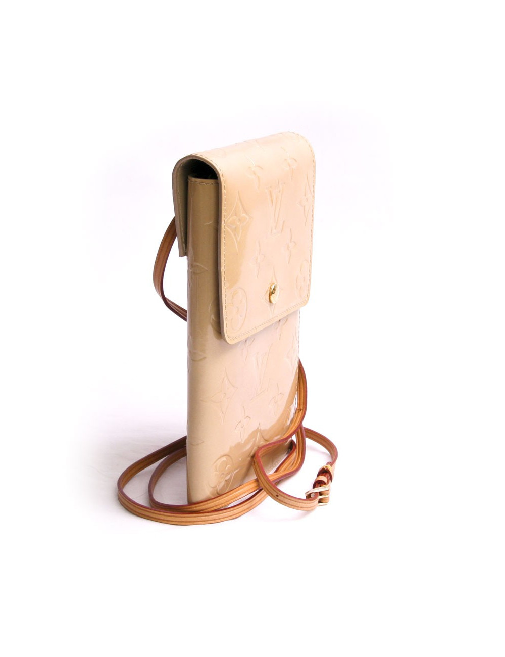 Sac pochette LOUIS VUITTON cuir verni ivoire monogram