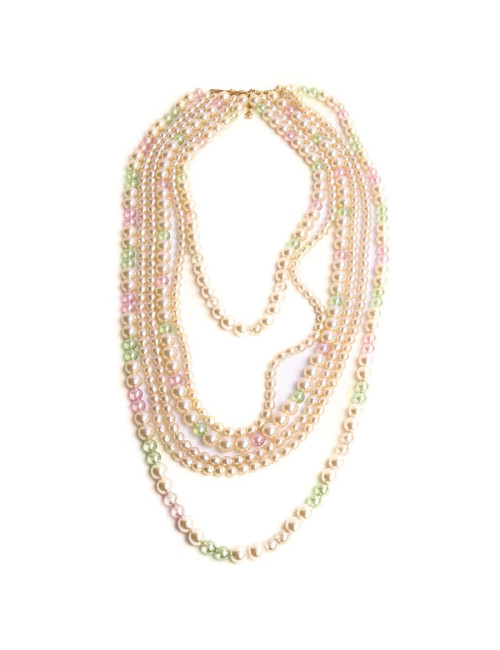 Sautoir 6 rangs CHANEL multicolore