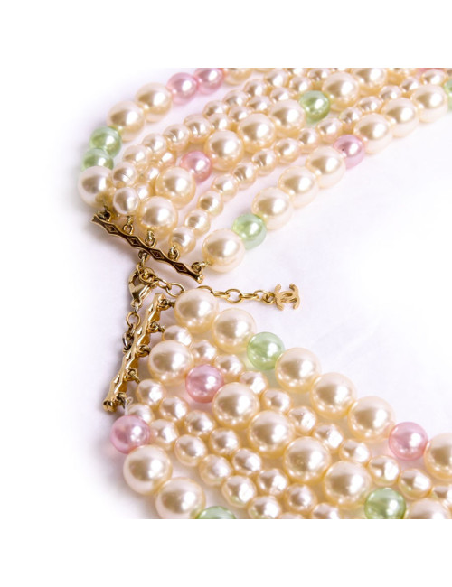 Sautoir 6 rangs CHANEL multicolore