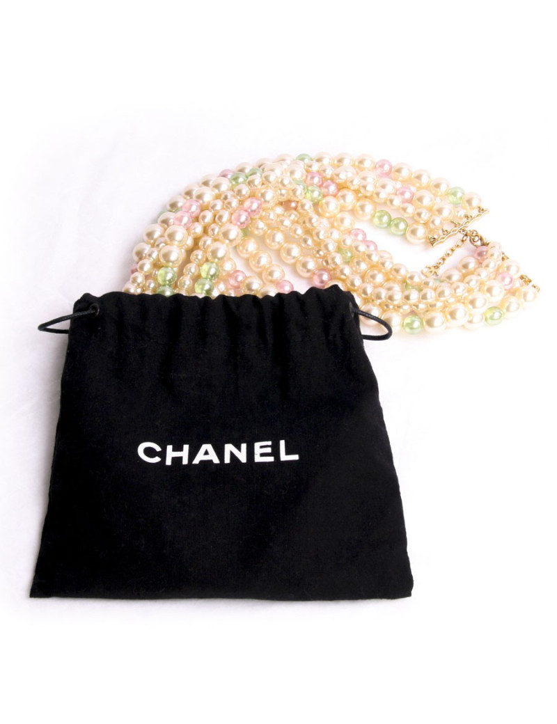 Sautoir 6 rangs CHANEL multicolore