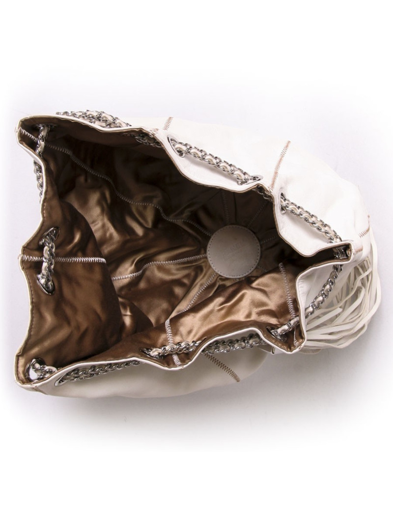 Sac CHANEL en cuir souple craie