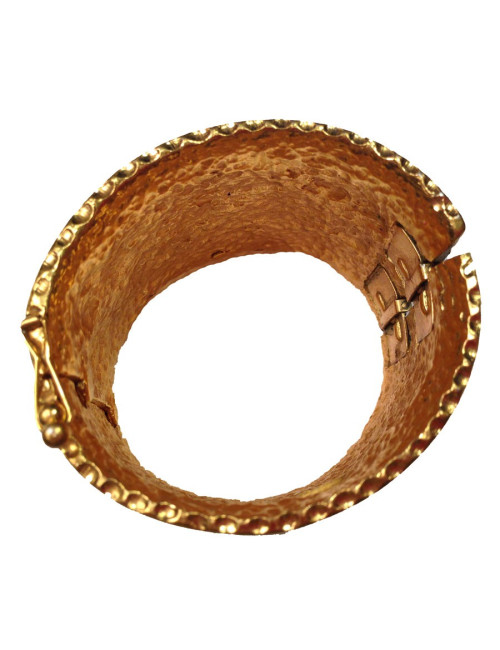 Manchette CHANEL vintage en métal doré