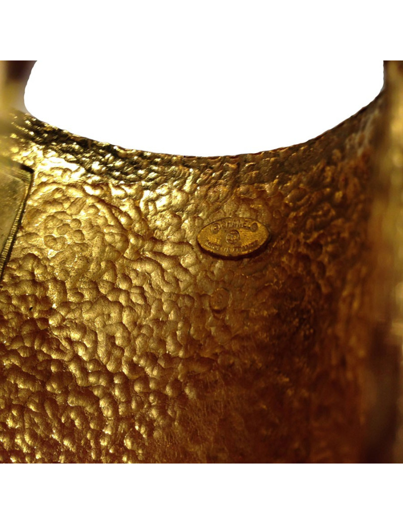 Manchette CHANEL vintage en métal doré