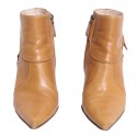 CHRISTIAN DIOR T36 camel leather heeled boots