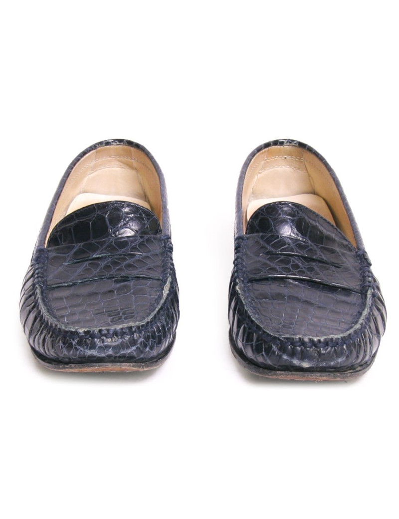 Mocassins TOD'S crocodile bleu marine T38