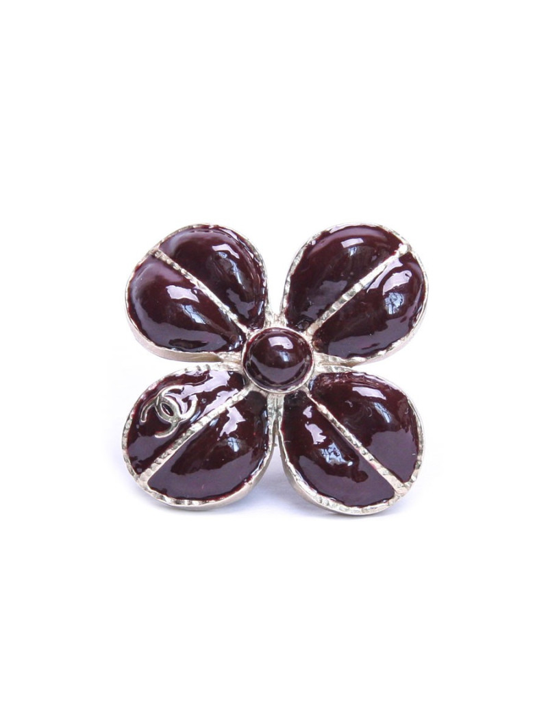 Bague CHANEL T 51 résine marron
