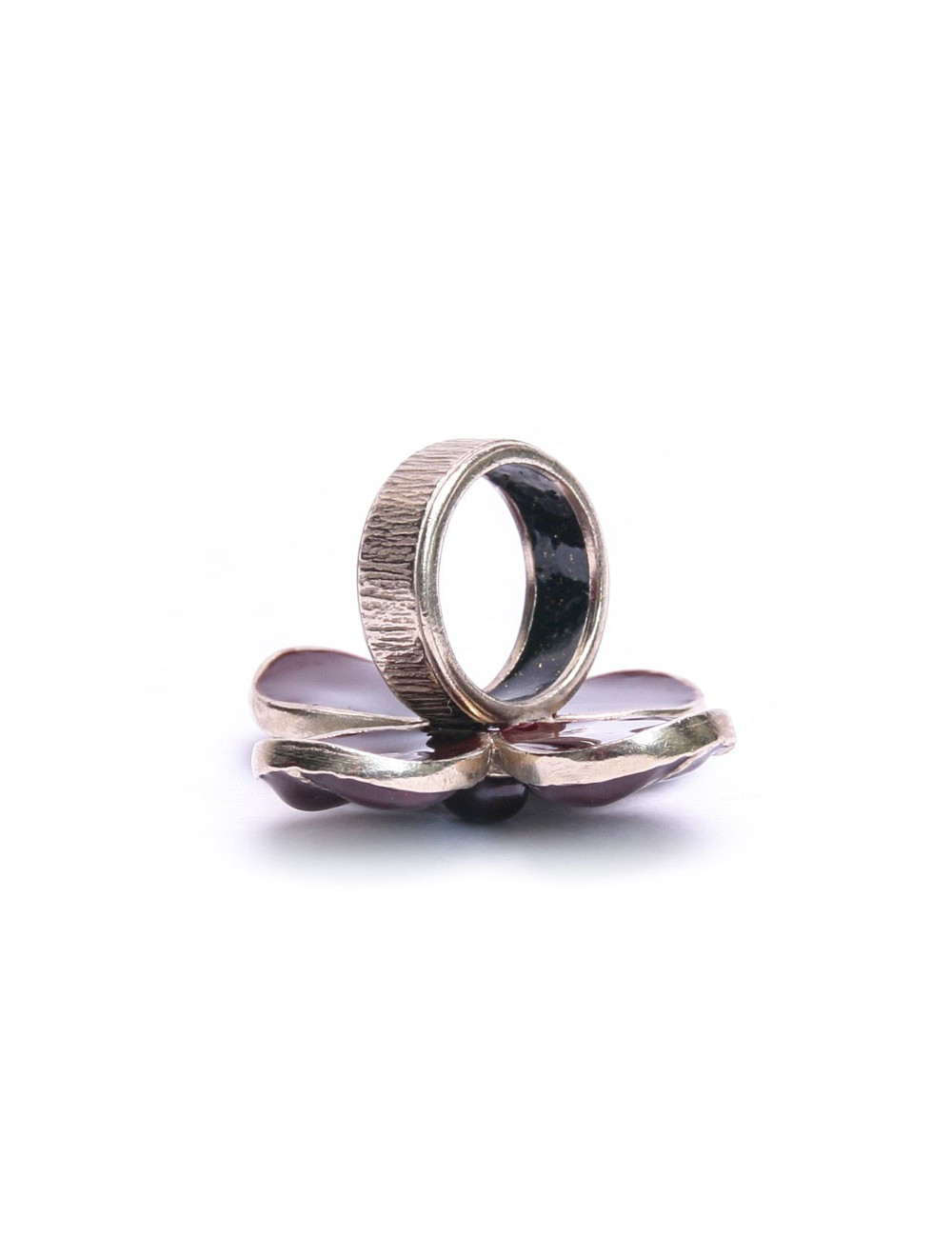 Bague CHANEL T 51 résine marron