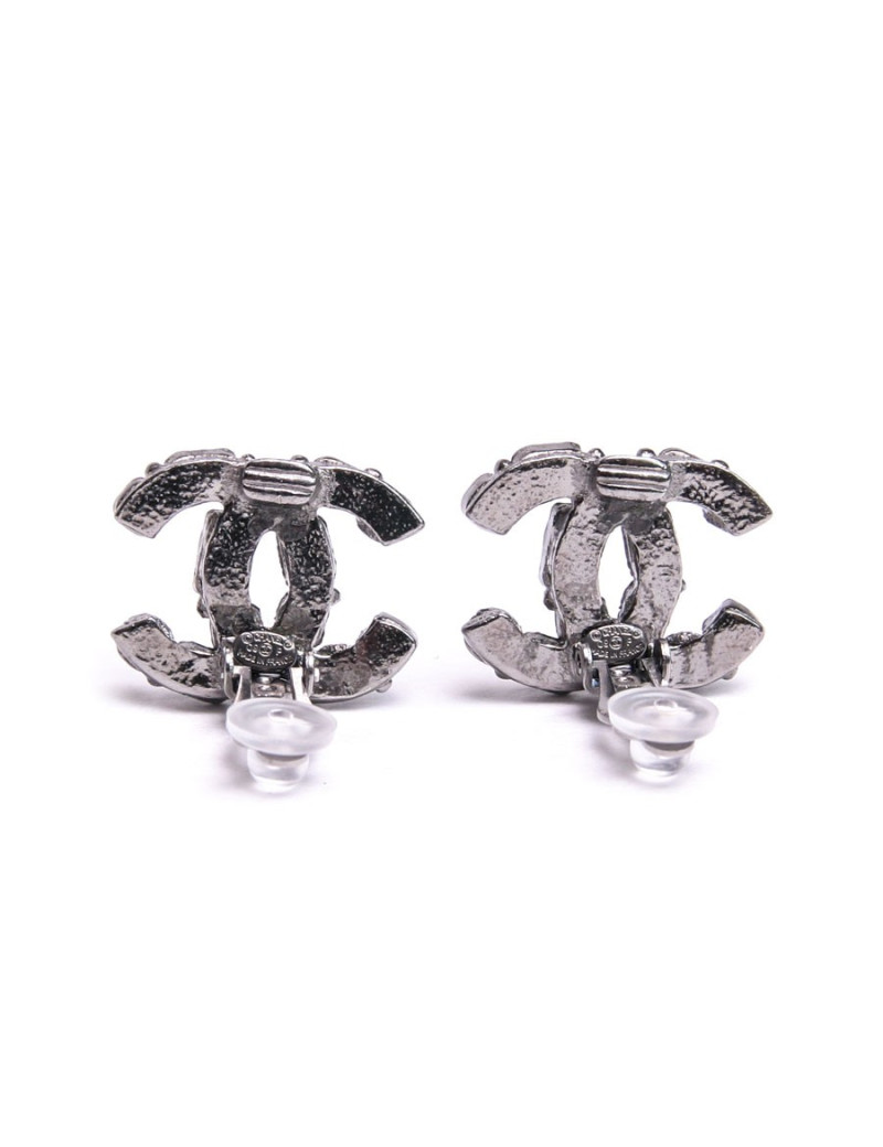 Clips d'oreille CHANEL  GM perles noires et brillants