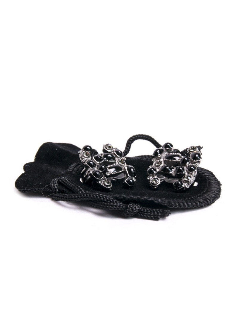 Clips d'oreille CHANEL  GM perles noires et brillants