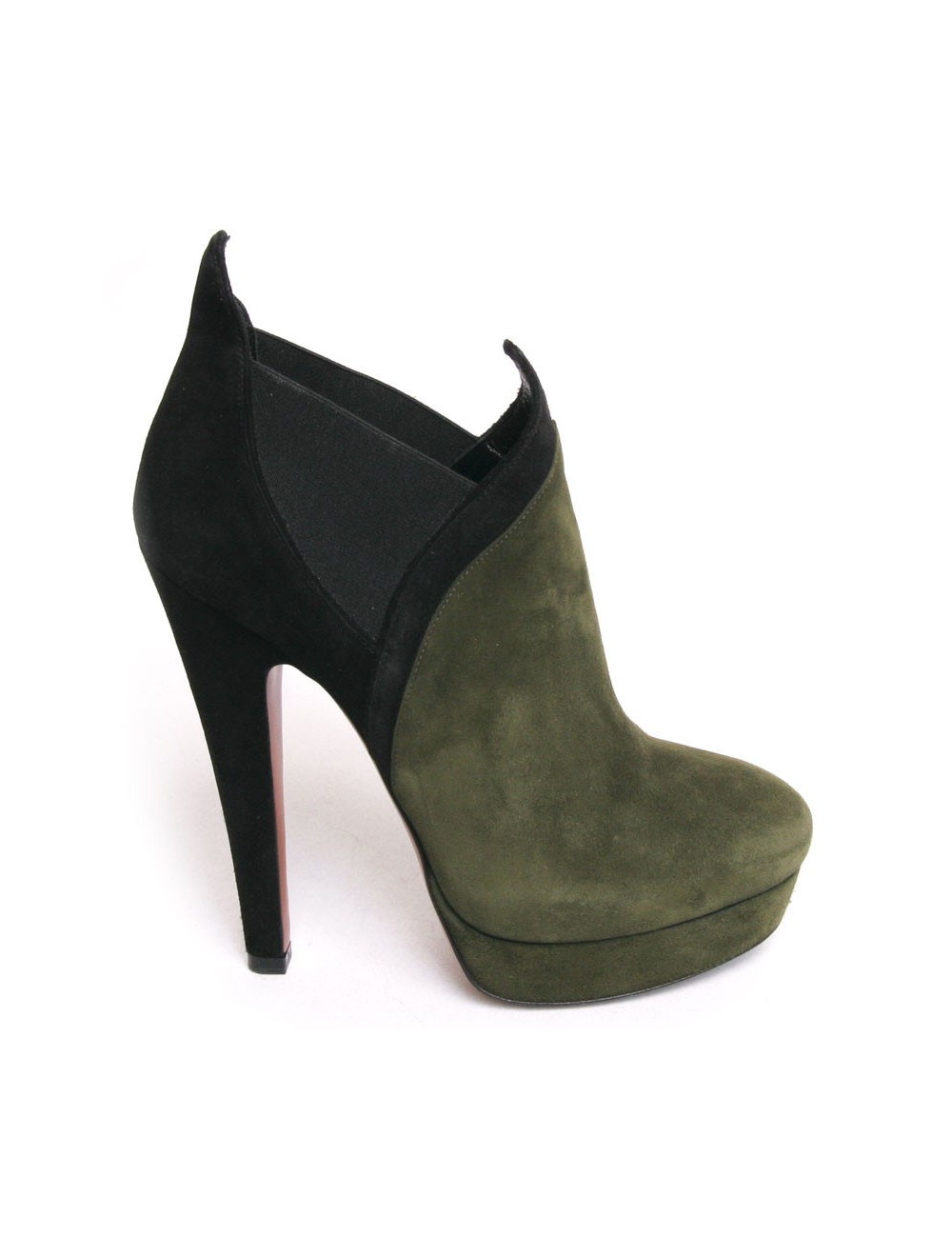 Low boots ALAIA t 36 daim vert et noir