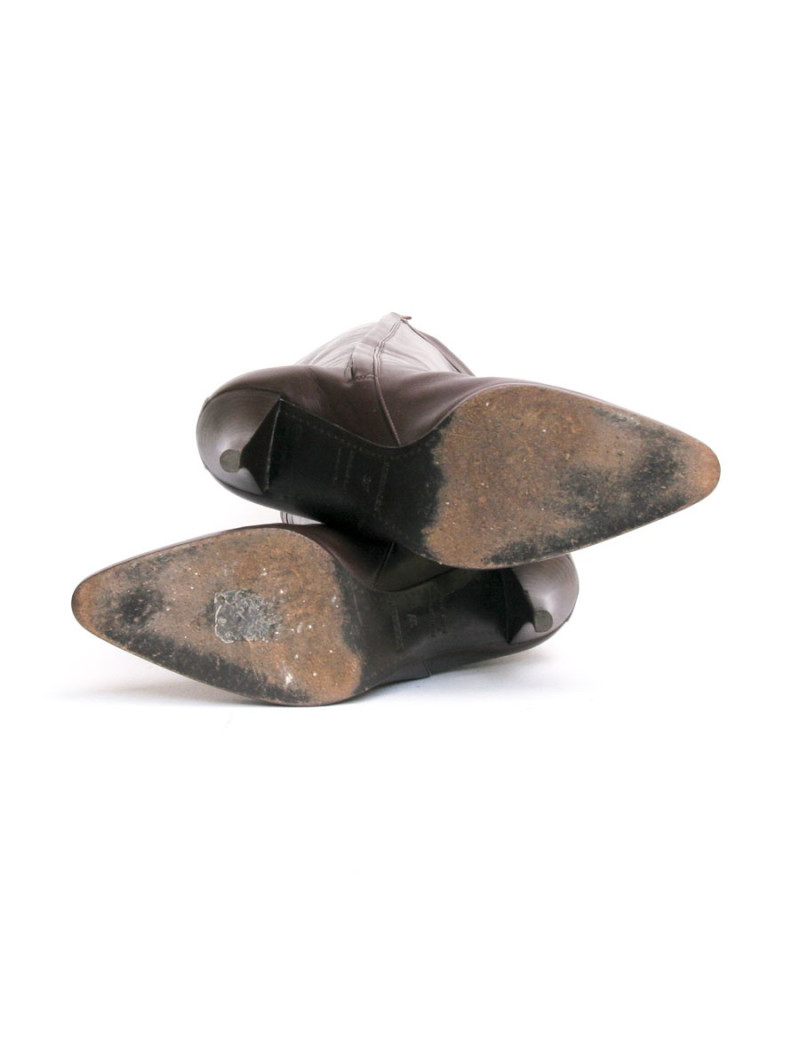 Bottes HERMES T 37  cuir d'agneau marron