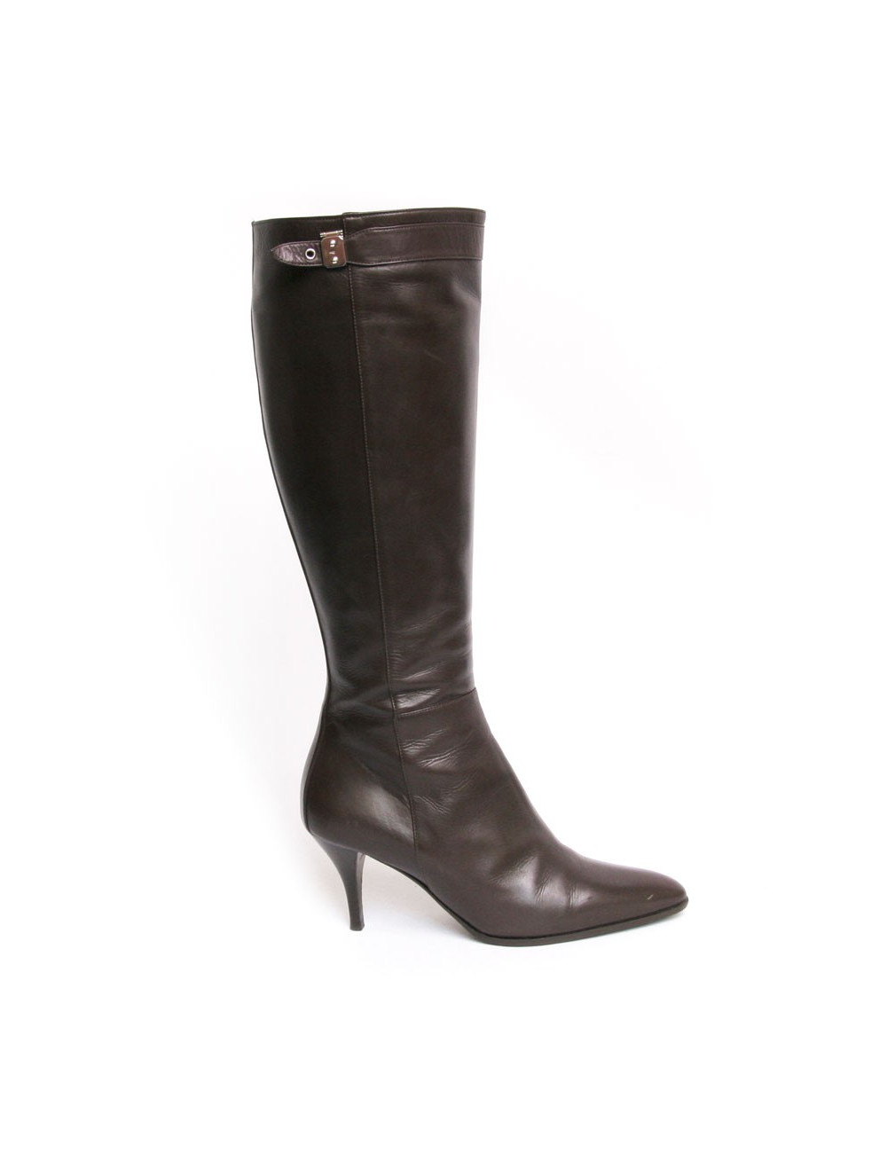 Bottes HERMES T 37  cuir d'agneau marron