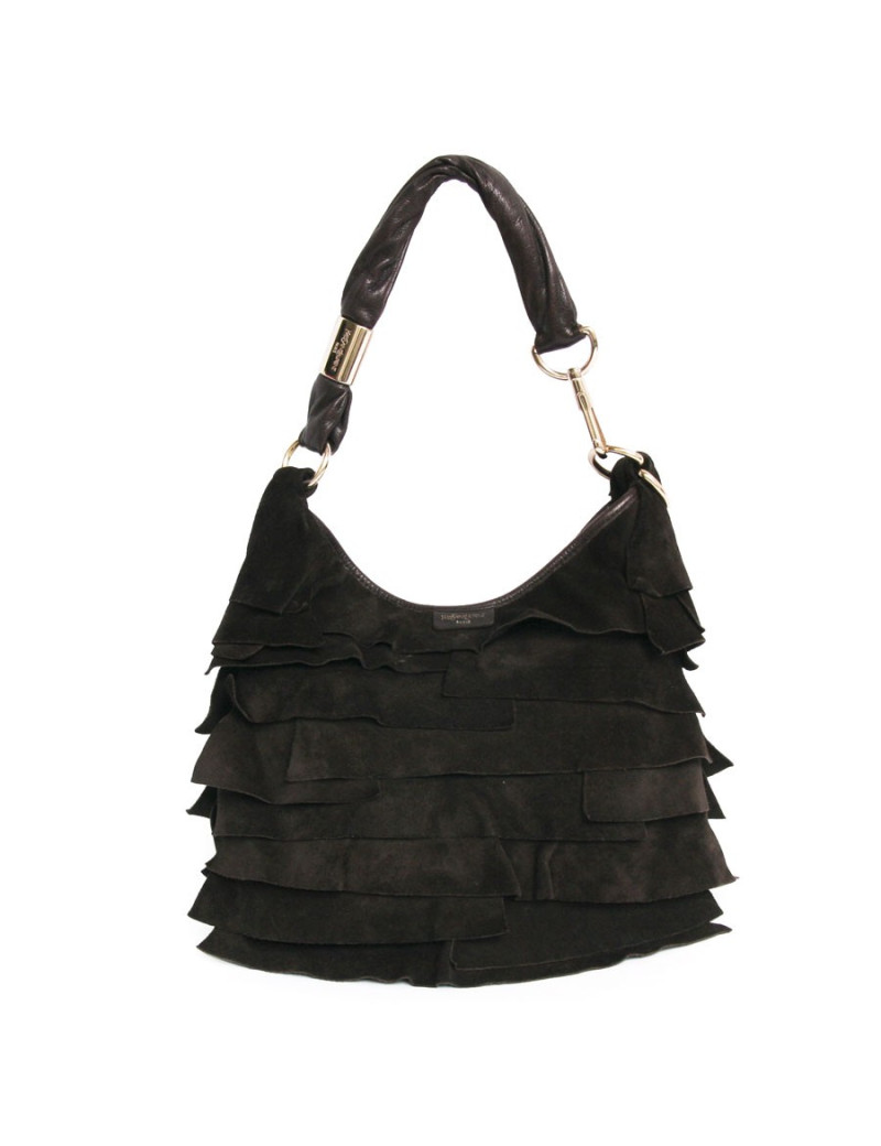 Sac YVES SAINT LAURENT "Saint Tropez" en daim marron