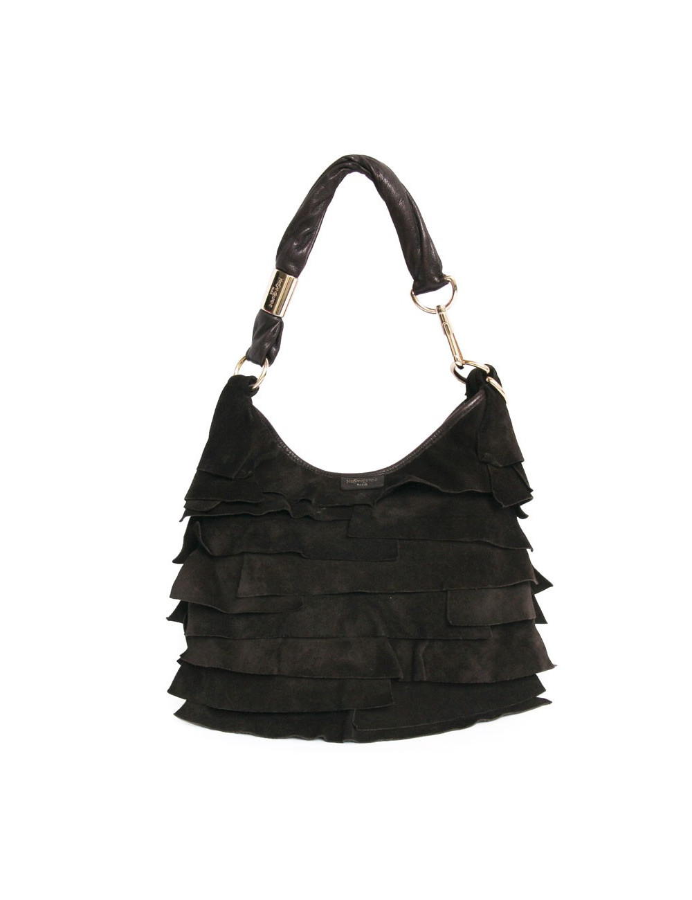 Sac YVES SAINT LAURENT "Saint Tropez" en daim marron