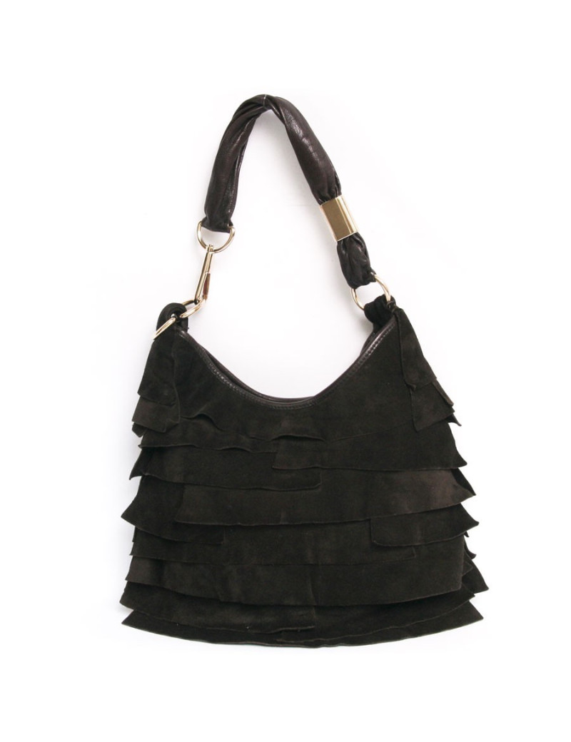 Sac YVES SAINT LAURENT "Saint Tropez" en daim marron