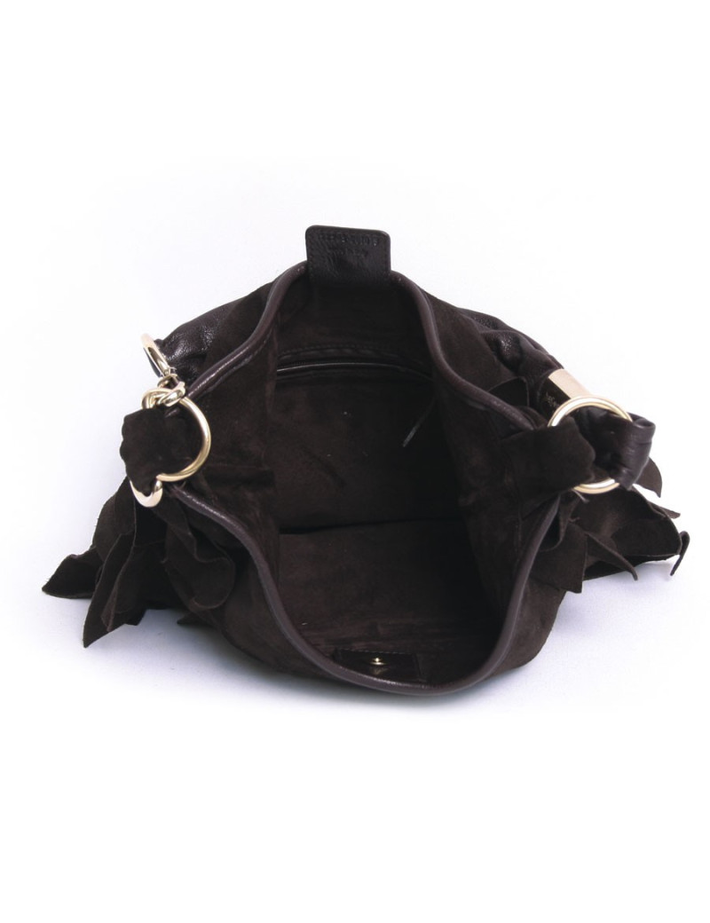 Sac YVES SAINT LAURENT "Saint Tropez" en daim marron