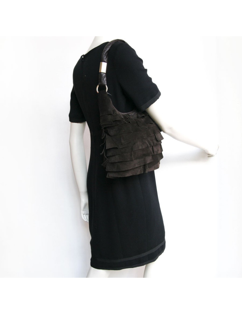 Sac YVES SAINT LAURENT "Saint Tropez" en daim marron