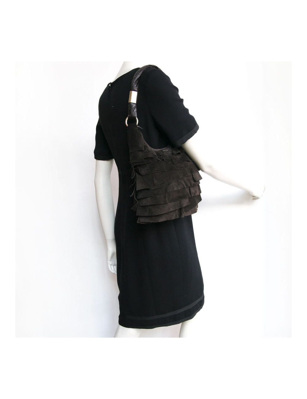 Sac YVES SAINT LAURENT "Saint Tropez" en daim marron