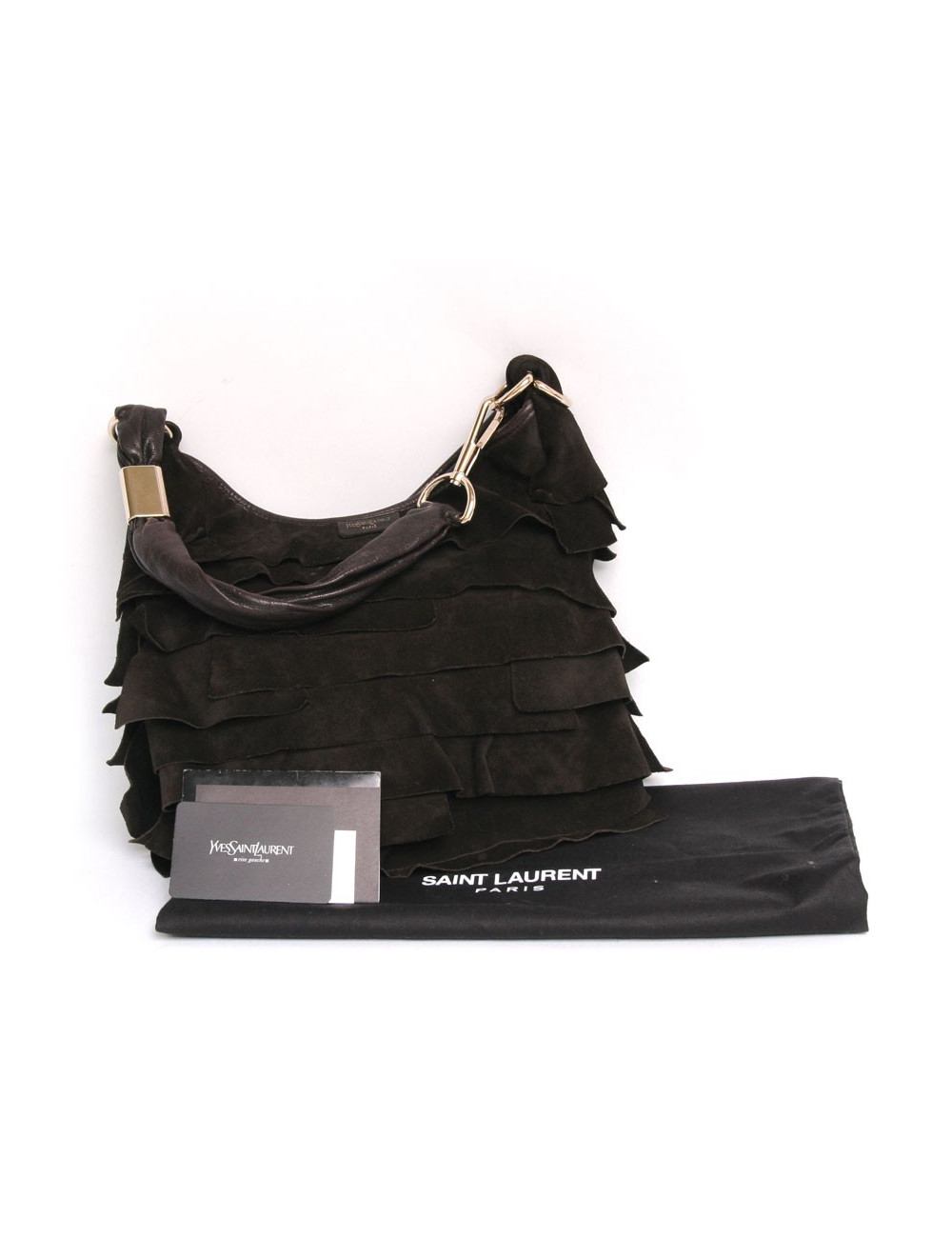 Sac YVES SAINT LAURENT "Saint Tropez" en daim marron