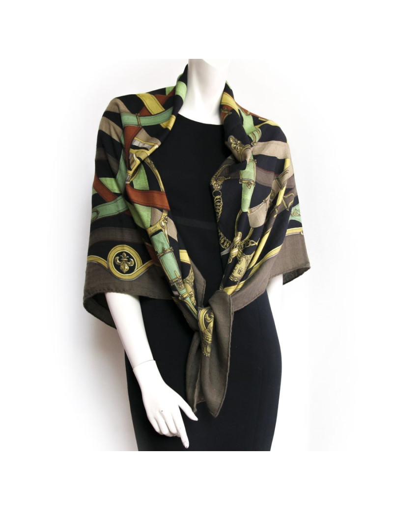 Châle "Cavalcadour" HERMES en cachemire  