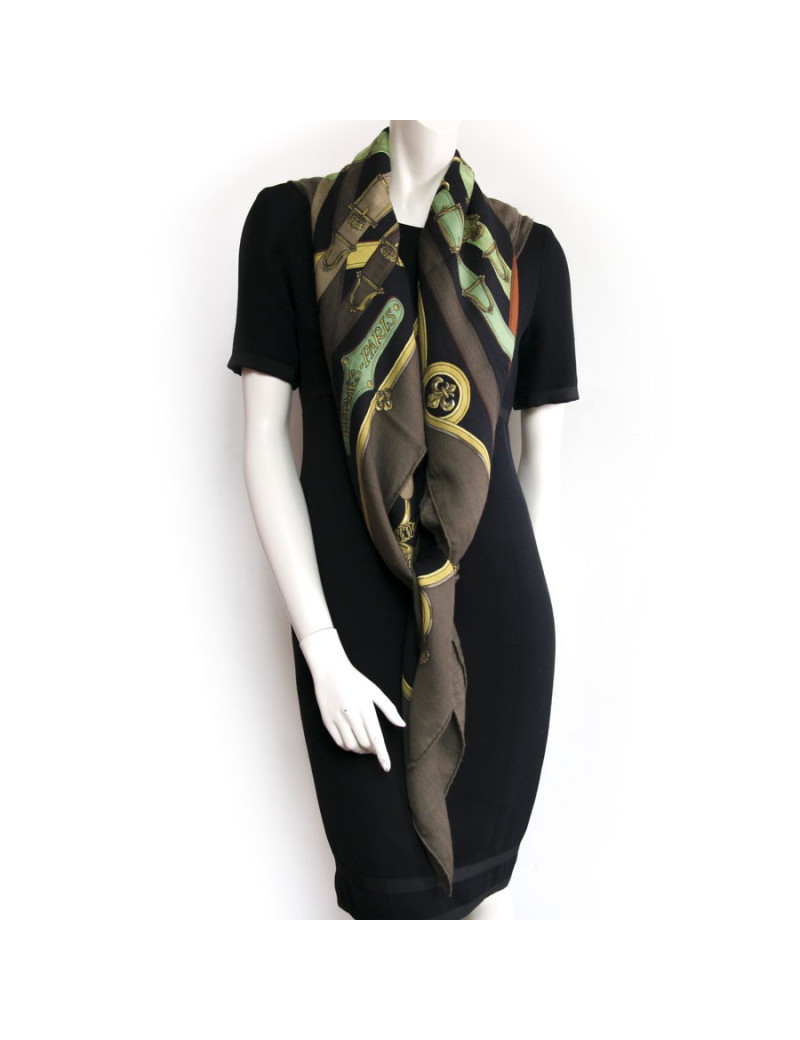 Châle "Cavalcadour" HERMES en cachemire  