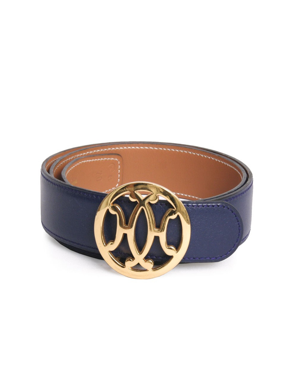 Ceinture HERMES T 70 bleu vintage