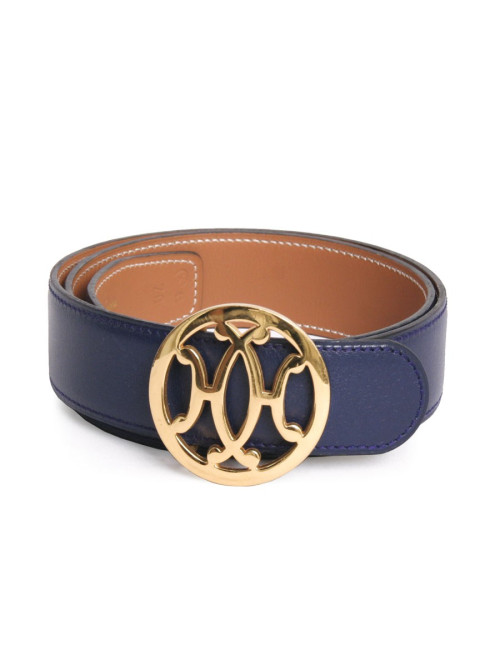 Ceinture HERMES T 70 bleu vintage