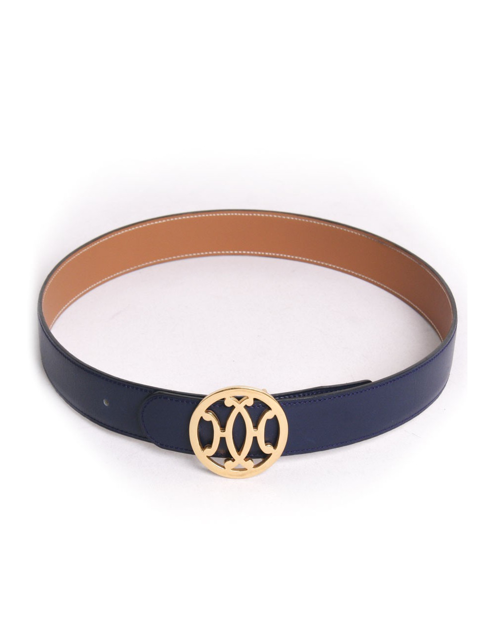 Ceinture HERMES T 70 bleu vintage