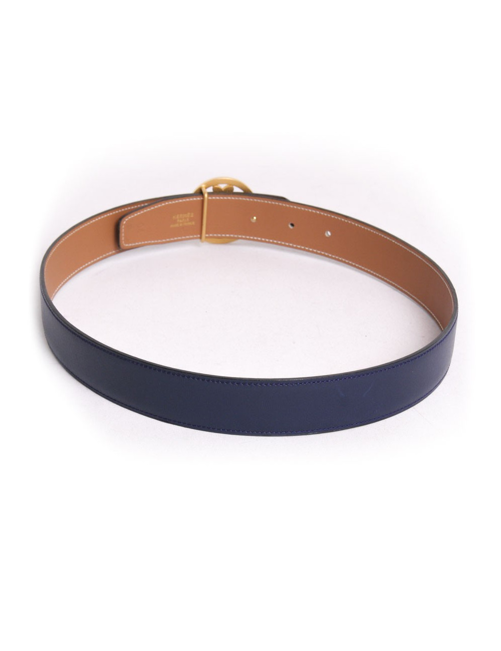 Ceinture HERMES T 70 bleu vintage