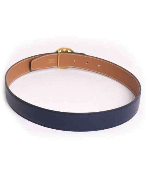 Ceinture HERMES T 70 bleu vintage