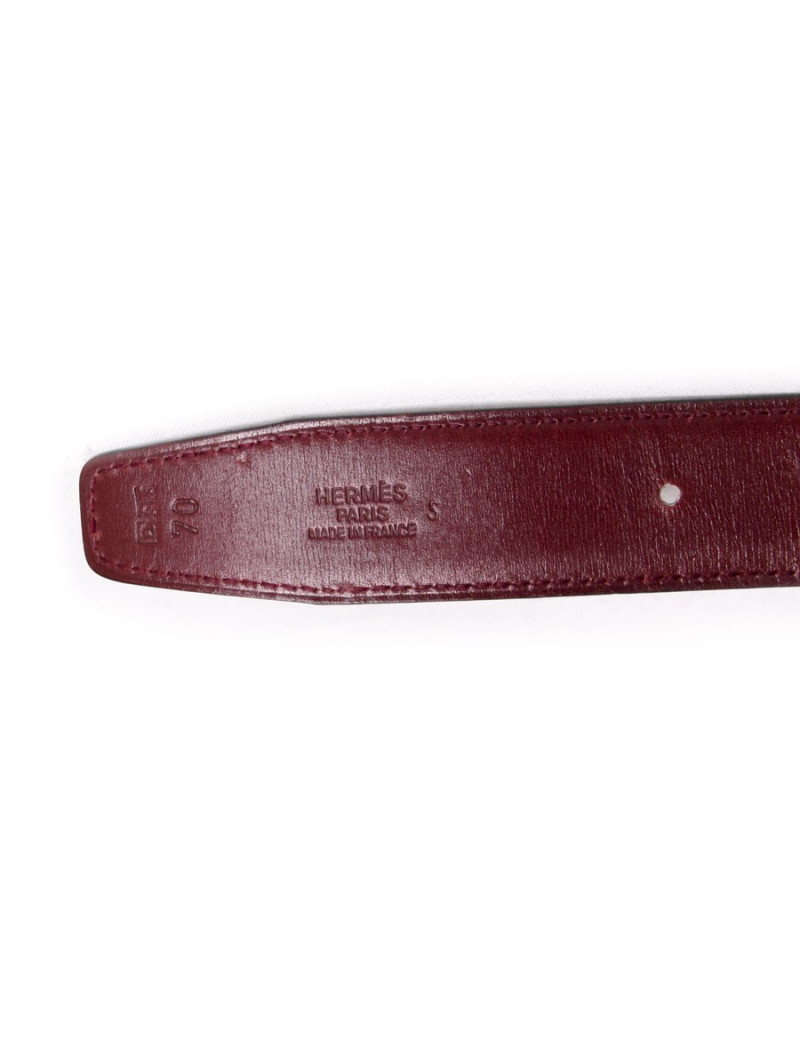 Ceinture HERMES T 70 réversible bdx et gris                                                                               