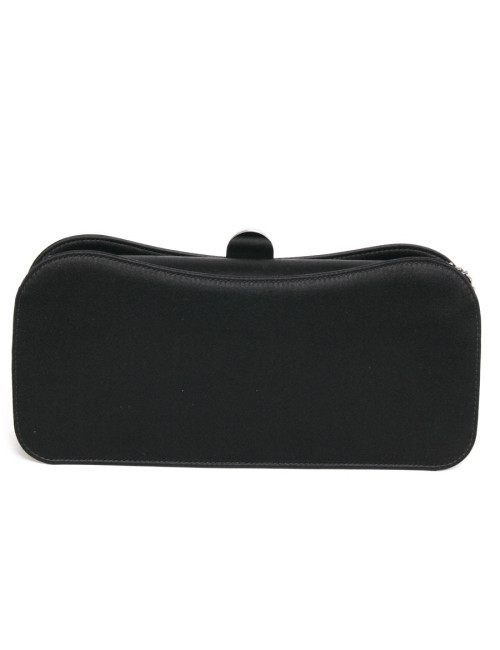 Sac pochette CHANEL satin de soie noir