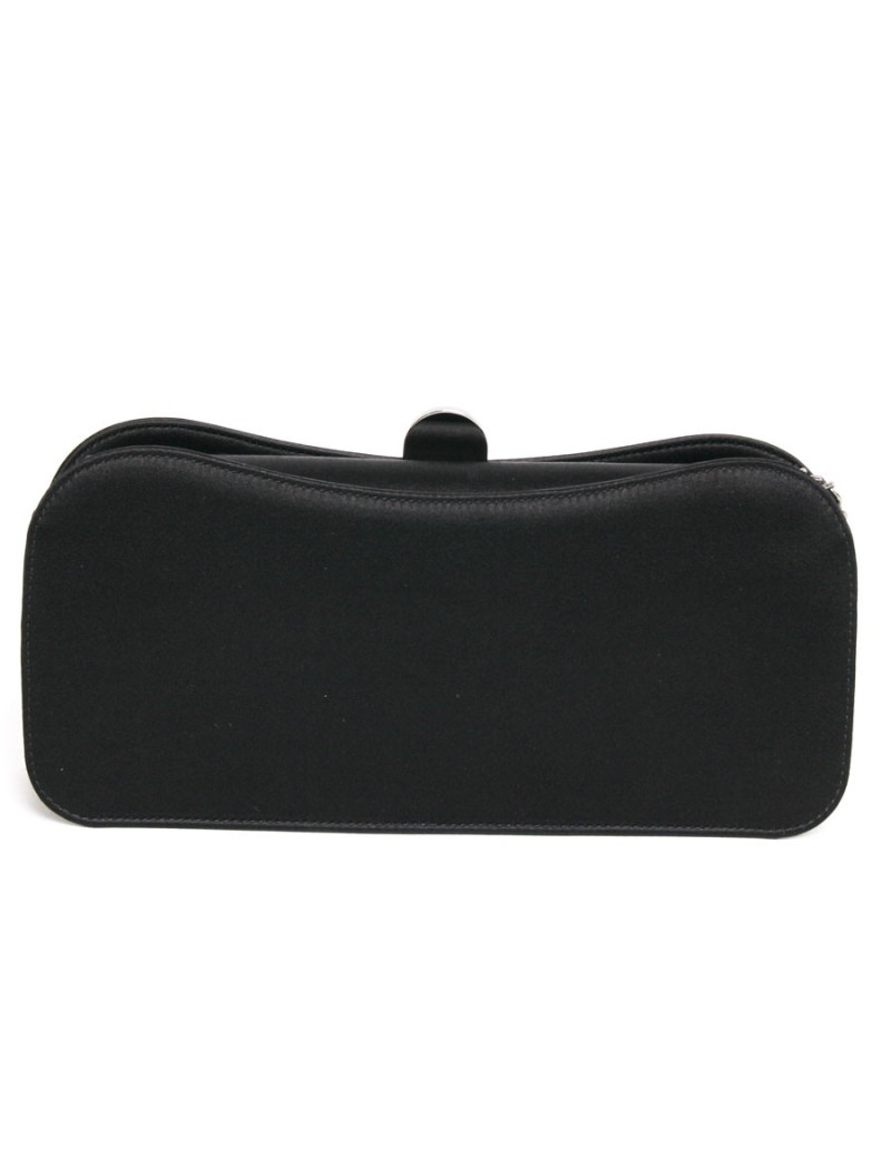 Sac pochette CHANEL satin de soie noir