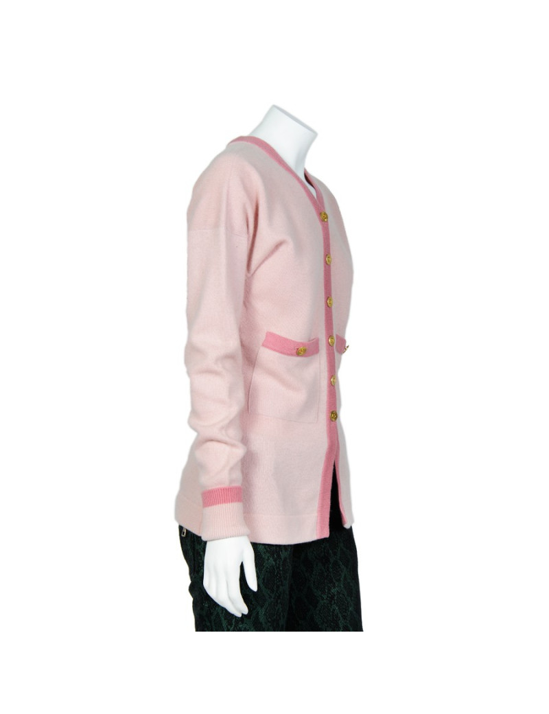 Gilet CHANEL cachemire rose
