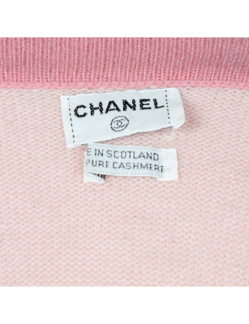 Gilet CHANEL cachemire rose