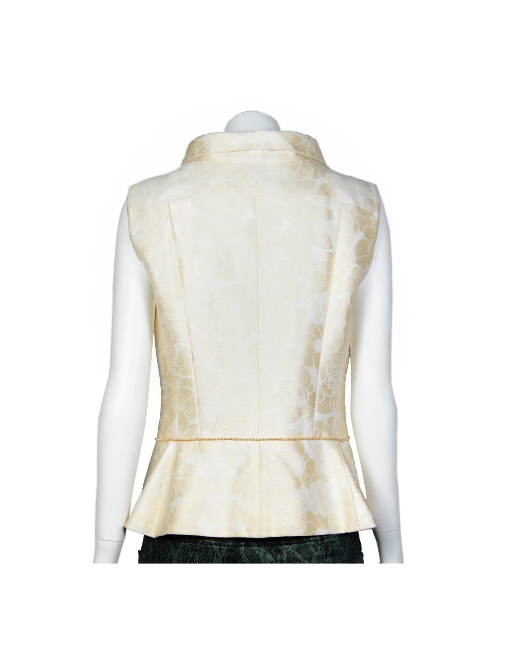 Gilet CHANEL sans manches ceinture perles nacrées