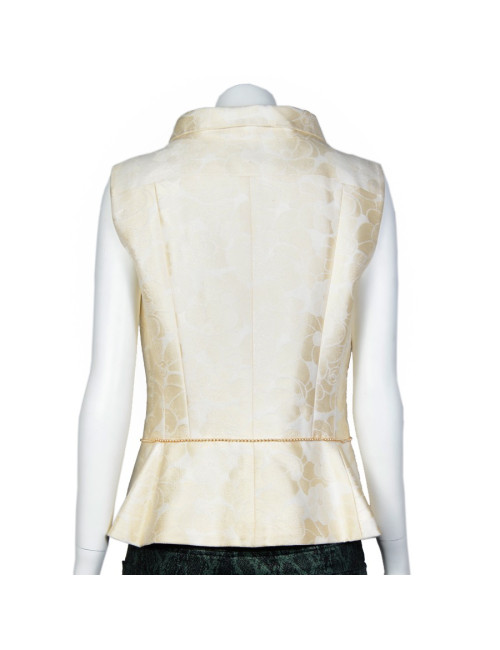 Gilet CHANEL sans manches ceinture perles nacrées