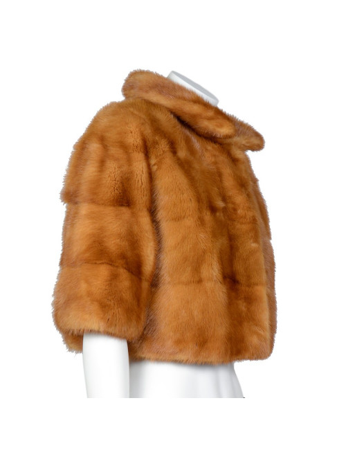 Veste courte sans marque vison marron