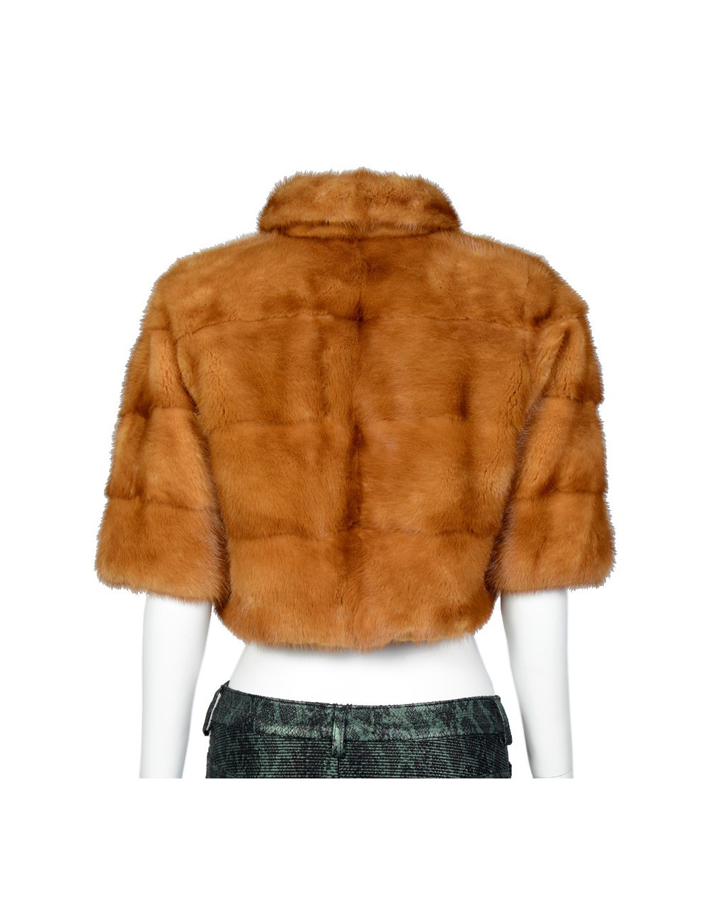 Veste courte sans marque vison marron