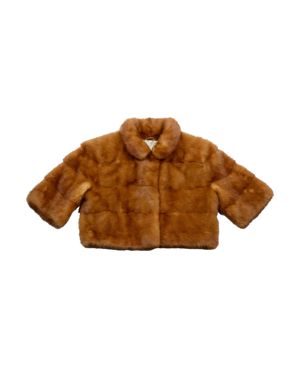 Veste courte sans marque vison marron