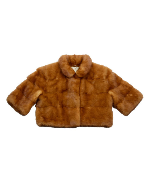 Veste courte sans marque vison marron