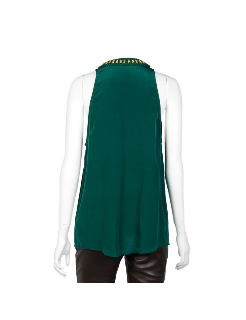 Débardeur BALMAIN t 38 en soie verte