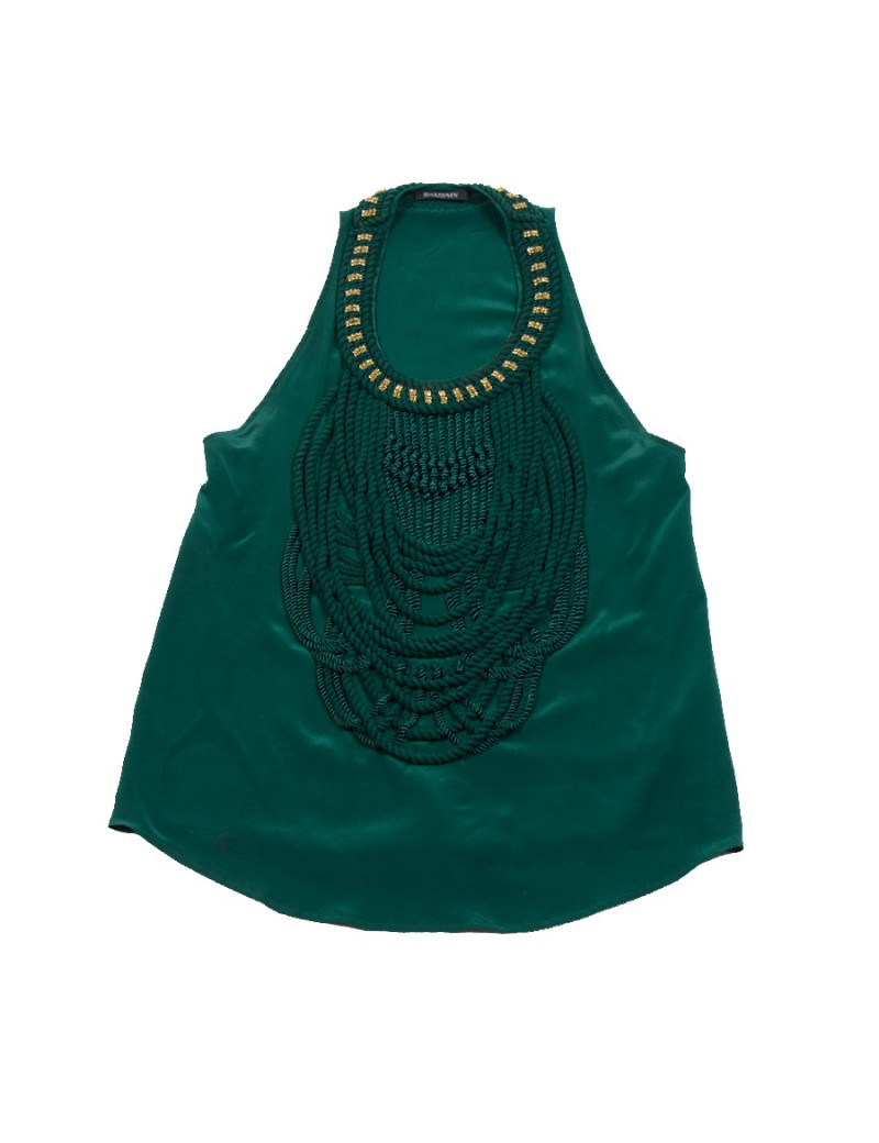 Débardeur BALMAIN t 38 en soie verte
