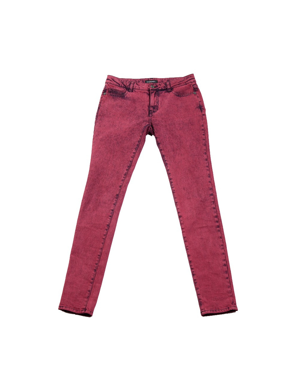  Pantalon Jean's CHANEL  T 38  framboise délavée