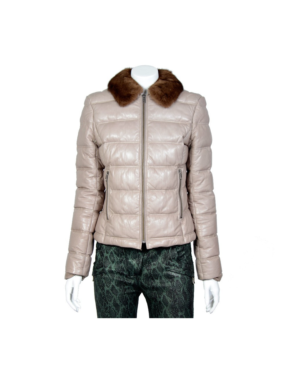 Doudoune APOSTROPHE T40 beige et vison