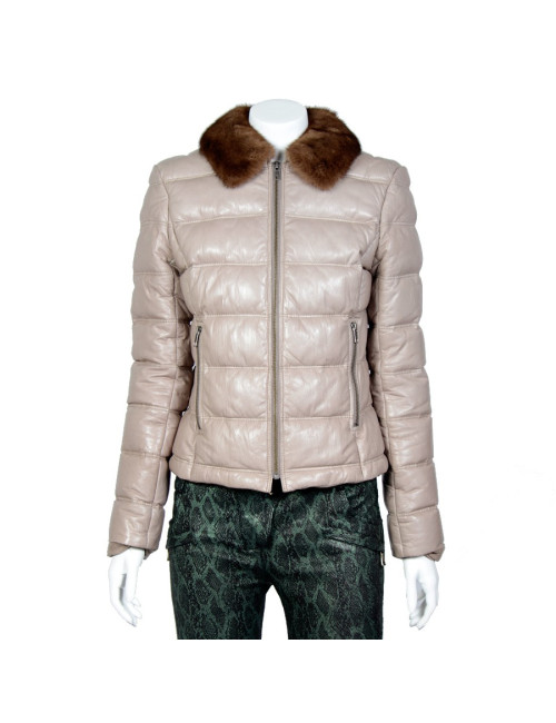 Doudoune APOSTROPHE T40 beige et vison