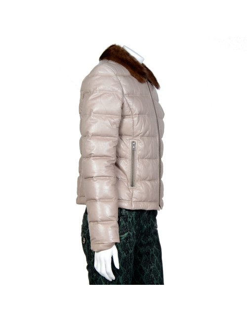 Doudoune APOSTROPHE T40 beige et vison